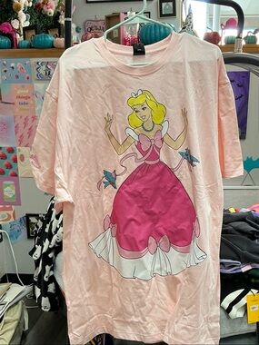 Pink Cinderella Princess Graphic T-Shirt Dress
